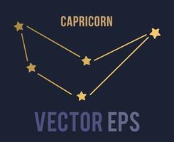 vetor ouro galáxia Estrela e zodíaco Capricórnio horóscopo ícone
