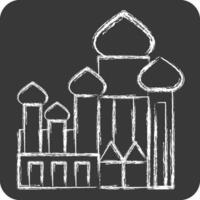 ícone catedral do santo manjericão. relacionado para Rússia símbolo. giz estilo. simples Projeto editável. simples ilustração vetor