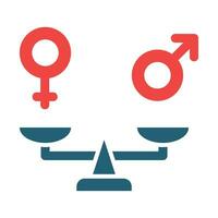 gênero igualdade vetor glifo dois cor ícone para pessoal e comercial usar.