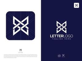 carta m monograma inicial logotipo, geométrico, moderno, gradiente, rede logotipo vetor