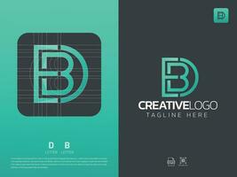 carta db monograma inicial logotipo, geométrico, moderno, gradiente, rede logotipo vetor