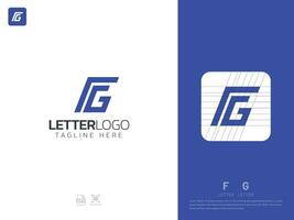 carta fg monograma inicial logotipo, geométrico, moderno, gradiente, rede logotipo vetor