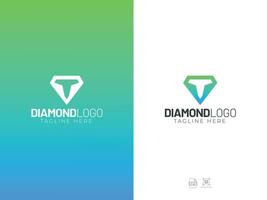 diamante logotipo com t carta vetor