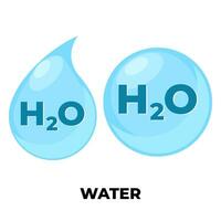 água químico Fórmula solta círculo ícone rótulo placa Projeto vetor