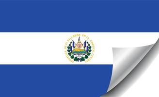 bandeira de el salvador com canto enrolado vetor