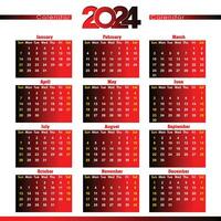 2024 calendário Projeto modelo, moderno criativo profissional anual calendário 2024 vetor