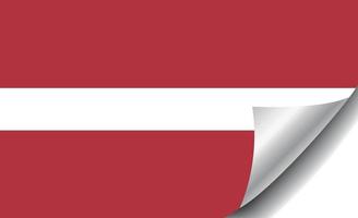 bandeira da letónia com canto enrolado vetor