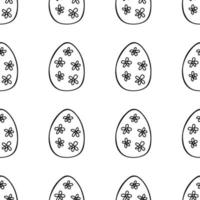 padrão sem emenda feito de ilustração de ovos de páscoa desenhados à mão vetor