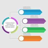 infográfico 6 elemento com círculo central. diagrama gráfico gráfico vetor