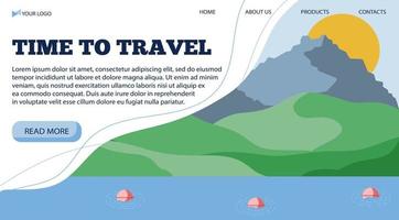 ilustração vetorial modelo de banner para viagens leves para o mar. vetor