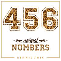 Números animais vetor para camisetas, cartazes, cartões e outros usos.