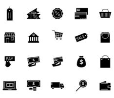 conjunto de ícones de comércio eletrônico vetor