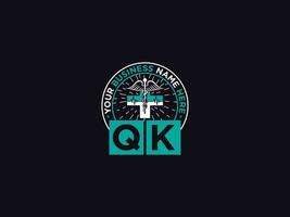 moderno qk médico logotipo, minimalista qk logotipo ícone vetor arte para médicos