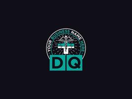 luxo dq médico logotipo ícone vetor carta Projeto
