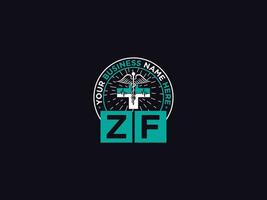 monograma zf clínico logotipo, médico zf fz logotipo carta vetor para você