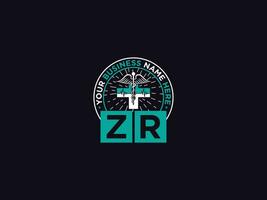 monograma zr clínico logotipo, médico zr rz logotipo carta vetor para você