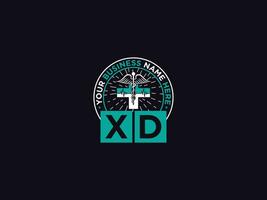 mínimo xd médico logotipo, monograma xd dx clínico logotipo carta vetor