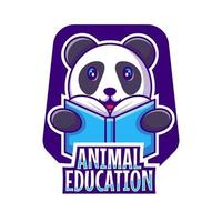 Ilustração em vetor desenho animado logotipo bonito mascote educação animal