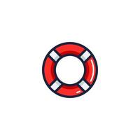 bóia salva-vidas nadar anel ícone vetor ilustração