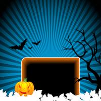 ilustração vetorial em um tema de Halloween com abóbora vetor