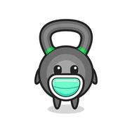 Desenho de kettleball fofo usando uma máscara vetor