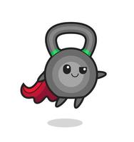 O personagem super-herói bonito do kettleball está voando vetor