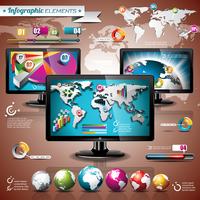 Vector design de tecnologia conjunto de elementos infográfico