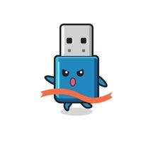 ilustração fofa flash drive usb está chegando ao fim vetor