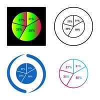 ícone de vetor de gráfico de pizza