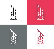 harmônico elegância minimalista guitarra logotipo vetor