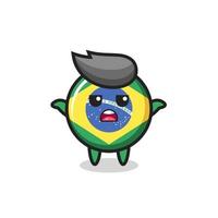 personagem mascote do emblema da bandeira do brasil dizendo eu não sei vetor