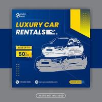 aluguel de carros mídias sociais pós-banner modelo de vetor grátis