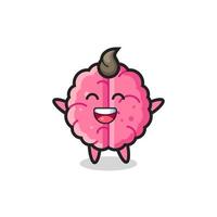 personagem de desenho animado de cérebro de bebê feliz vetor