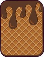 doce Chocolate wafle plano sobremesa ilustração vetor