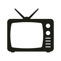 retro televisão ícone dentro plano estilo, Preto e branco retro televisão ícone, vetor ilustração do retro televisão ícone para você Projeto.