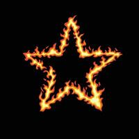 Estrela do fogo isolado em Preto fundo vetor