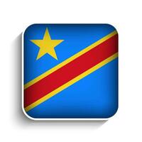 vetor quadrado democrático república do a Congo bandeira ícone