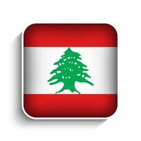vetor quadrado Líbano bandeira ícone
