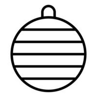 Natal bola ícone. Preto linha arte vetor isolado em branco fundo. inverno decoração projeto, Natal árvore e Novo ano.