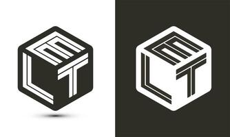 eltro carta logotipo Projeto com ilustrador cubo logotipo, vetor logotipo moderno alfabeto Fonte sobreposição estilo.
