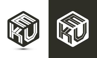 eku carta logotipo Projeto com ilustrador cubo logotipo, vetor logotipo moderno alfabeto Fonte sobreposição estilo.