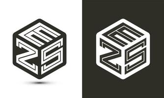 es carta logotipo Projeto com ilustrador cubo logotipo, vetor logotipo moderno alfabeto Fonte sobreposição estilo.