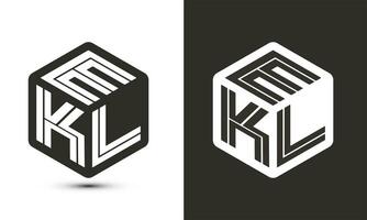 ekl carta logotipo Projeto com ilustrador cubo logotipo, vetor logotipo moderno alfabeto Fonte sobreposição estilo.