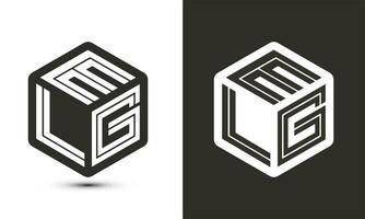 elg carta logotipo Projeto com ilustrador cubo logotipo, vetor logotipo moderno alfabeto Fonte sobreposição estilo.