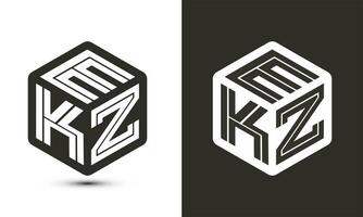 ekz carta logotipo Projeto com ilustrador cubo logotipo, vetor logotipo moderno alfabeto Fonte sobreposição estilo.