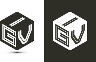 igv carta logotipo Projeto com ilustrador cubo logotipo, vetor logotipo moderno alfabeto Fonte sobreposição estilo.