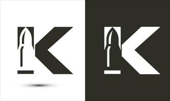 moderno ilustração logotipo Projeto inicial k combinar com bala tomada. vetor