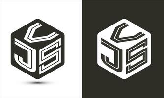 vjs carta logotipo Projeto com ilustrador cubo logotipo, vetor logotipo moderno alfabeto Fonte sobreposição estilo.