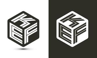 kef carta logotipo Projeto com ilustrador cubo logotipo, vetor logotipo moderno alfabeto Fonte sobreposição estilo.