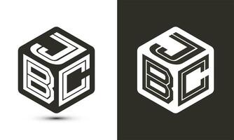jbc carta logotipo Projeto com ilustrador cubo logotipo, vetor logotipo moderno alfabeto Fonte sobreposição estilo.
